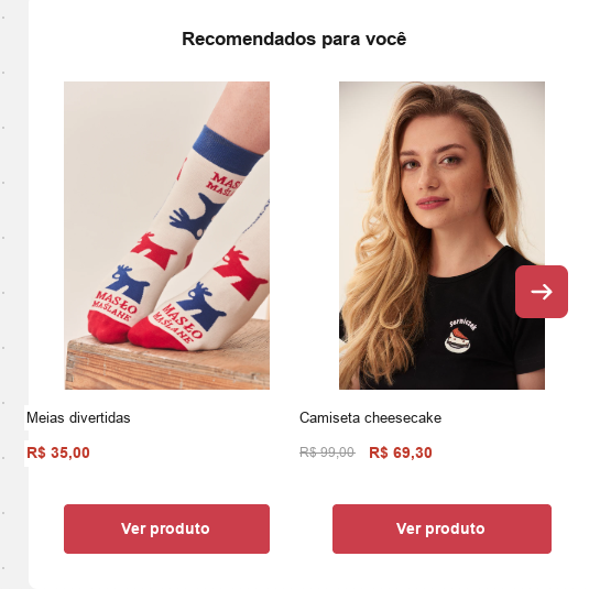 Vitrine de Recomendações por IA 'Recomendados para você' com carrossel de produtos